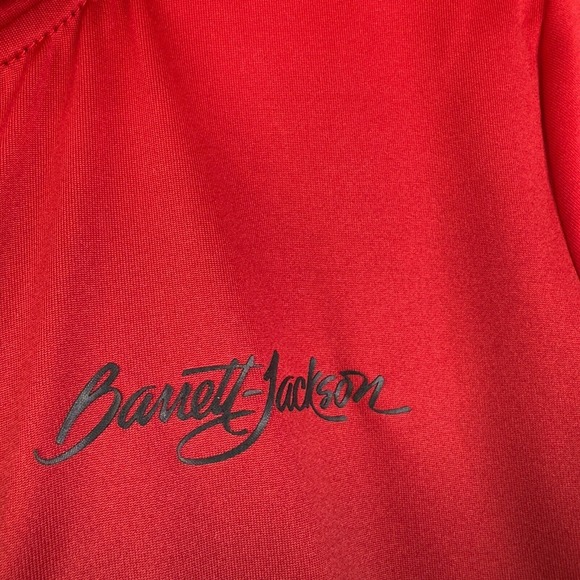 Barrett-Jackson Lightweight Sport Hoodie Men Sz L Red Black Long Sleeve Full Zip - Picture 3 of 4